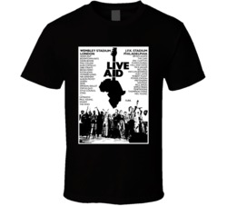 Live Aid Music Concert Poster Fan T Shirt