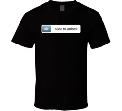 Slide To Unlock Funny Bar Black T Shirt