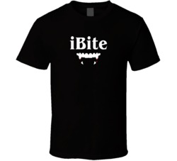 Careful I Bite iBite Funny Apple Parody Halloween T Shirt