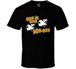 Show Me Your Boo Bees Funny Halloween Worn Look T Shirt