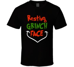 Resting Grinch Face Christmas Xmas Holiday Season Fan T Shirt