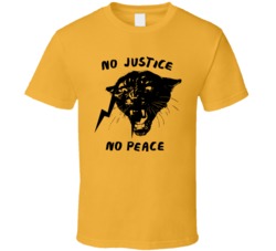 No Justice No Peace Panther Head Bolts T Shirt