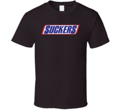 Suckers Funny Parody Candy Chocolate Bar Logo T Shirt