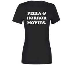 Pizza Horror Movies Ladies T Shirt