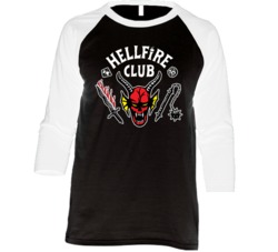 Hellfire Club Black Baseball Raglan T Shirt
