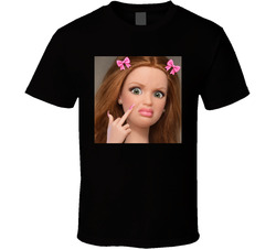 White Doll Middle Finger Disgusted Disgust Face Meme T Shirt