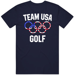 Team Usa Golf Olympics Event Patriotic Rings T Shirt