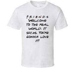 Welcome To The Real World. It Sucks Friends Logo Tv Fan T Shirt 34475603