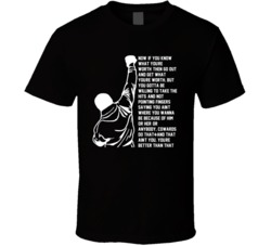 Rocky Balboa Now, If You Know What You're Worth, Then Go Out And Get What You're Worth Outline Fist In Air Movie T Shirt 39075636