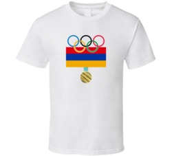 Armenia Pyeongchang 2018 Winter Olympics Flag Gold Medal T Shirt