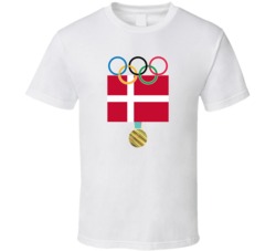 Denmark Pyeongchang 2018 Winter Olympics Flag Gold Medal T Shirt