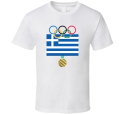 Greece Pyeongchang 2018 Winter Olympics Flag Gold Medal T Shirt