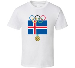Iceland Pyeongchang 2018 Winter Olympics Flag Gold Medal T Shirt
