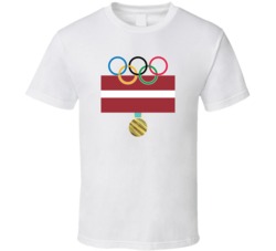 Latvia Pyeongchang 2018 Winter Olympics Flag Gold Medal T Shirt