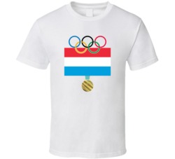 Luxembourg Pyeongchang 2018 Winter Olympics Flag Gold Medal T Shirt