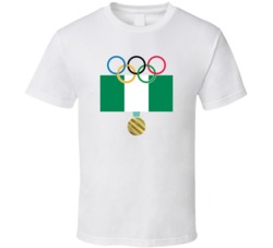 Nigeria Pyeongchang 2018 Winter Olympics Flag Gold Medal T Shirt