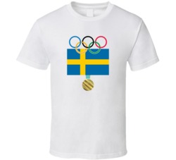 Sweden Pyeongchang 2018 Winter Olympics Flag Gold Medal T Shirt