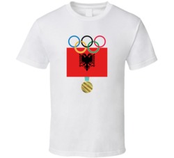 Albania Pyeongchang 2018 Winter Olympics Flag Gold Medal T Shirt