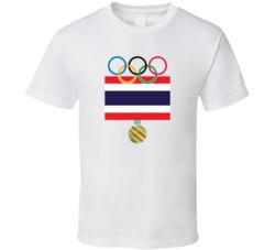Thailand Pyeongchang 2018 Winter Olympics Flag Gold Medal T Shirt