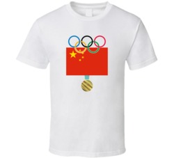 China Pyeongchang 2018 Winter Olympics Flag Gold Medal T Shirt