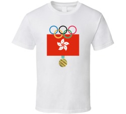 Hong Kong Pyeongchang 2018 Winter Olympics Flag Gold Medal T Shirt
