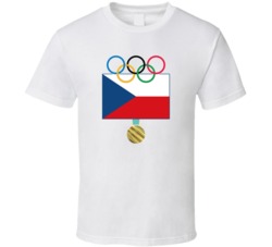 Czech Republic Pyeongchang 2018 Winter Olympics Flag Gold Medal T Shir