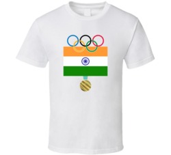 India Pyeongchang 2018 Winter Olympics Flag Gold Medal T Shirt