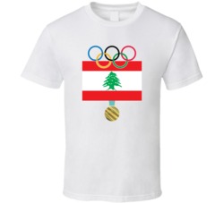 Lebanon Pyeongchang 2018 Winter Olympics Flag Gold Medal T Shirt