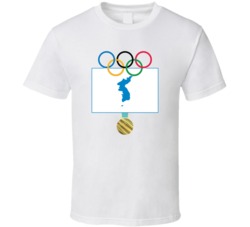 Korea Unification Pyeongchang 2018 Winter Olympics Flag Gold Medal T S