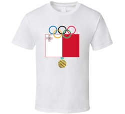Malta Pyeongchang 2018 Winter Olympics Flag Gold Medal T Shirt