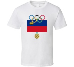 Liechtenstein Pyeongchang 2018 Winter Olympics Flag Gold Medal T Shirt