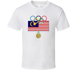 Malaysia Pyeongchang 2018 Winter Olympics Flag Gold Medal T Shirt