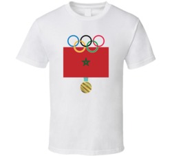 Morocco Pyeongchang 2018 Winter Olympics Flag Gold Medal T Shirt