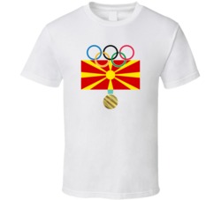Macedonia Pyeongchang 2018 Winter Olympics Flag Gold Medal T Shirt