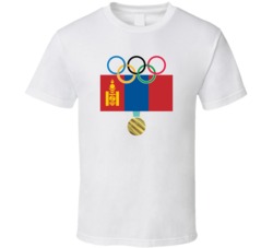 Mongolia Pyeongchang 2018 Winter Olympics Flag Gold Medal T Shirt