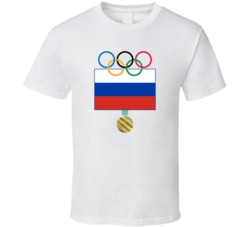 Russia Pyeongchang 2018 Winter Olympics Flag Gold Medal T Shirt