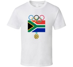 South Africa Pyeongchang 2018 Winter Olympics Flag Gold Medal T Shirt