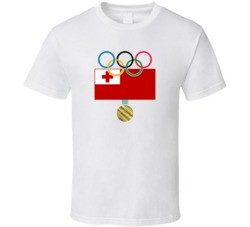 Tonga Pyeongchang 2018 Winter Olympics Flag Gold Medal T Shirt