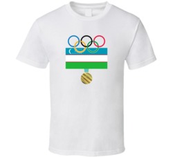 Uzbekistan Pyeongchang 2018 Winter Olympics Flag Gold Medal T Shirt