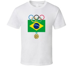 Brazil Pyeongchang 2018 Winter Olympics Flag Gold Medal T Shirt