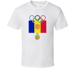 Andorra Pyeongchang 2018 Winter Olympics Flag Gold Medal T Shirt