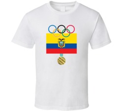 Ecuador Pyeongchang 2018 Winter Olympics Flag Gold Medal T Shirt