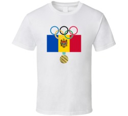 Moldova Pyeongchang 2018 Winter Olympics Flag Gold Medal T Shirt