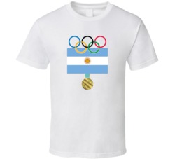 Argentina Pyeongchang 2018 Winter Olympics Flag Gold Medal T Shirt