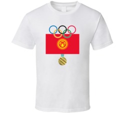 Kyrgyzstan Pyeongchang 2018 Winter Olympics Flag Gold Medal T Shirt