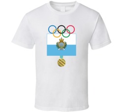 San Marino Pyeongchang 2018 Winter Olympics Flag Gold Medal T Shirt