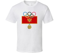 Montenegro Pyeongchang 2018 Winter Olympics Flag Gold Medal T Shirt