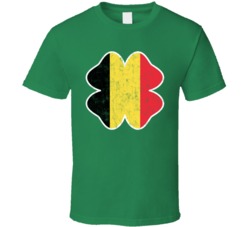 Irish Belgian Flag St Patrick's Day Drinking Worn Look T Shirt Irish Belgian Flag St Patrick's Day Drinking Worn Look T Shirt