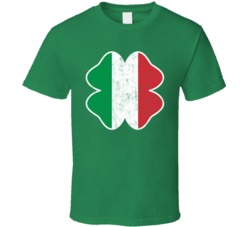 Irish Italian Flag St Patrick's Day Drinking Worn Look T Shirt Irish Italian Flag St Patrick's Day Drinking Worn Look T Shirt