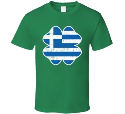 Irish Greek Flag St Patrick's Day Drinking Worn Look T Shirt Irish Greek Flag St Patrick's Day Drinking Worn Look T Shirt